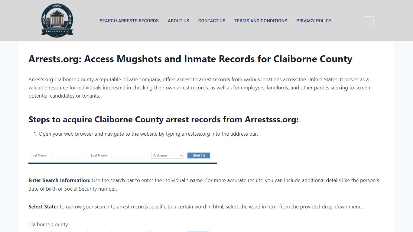 Arrests.org: Access Mugshots and Inmate Records for Claiborne County ...